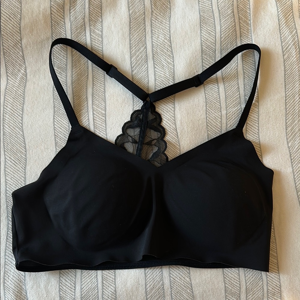 Lace Back racerback Black Bra